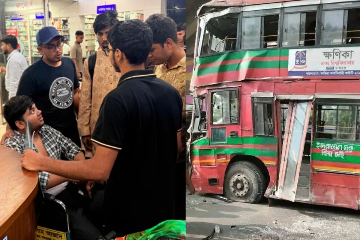 বাস দুর্ঘটনায় ঢাবিতে আহত ১১ শিক্ষার্থী, প্রশাসনকে দায়ী করলেন ভিপি