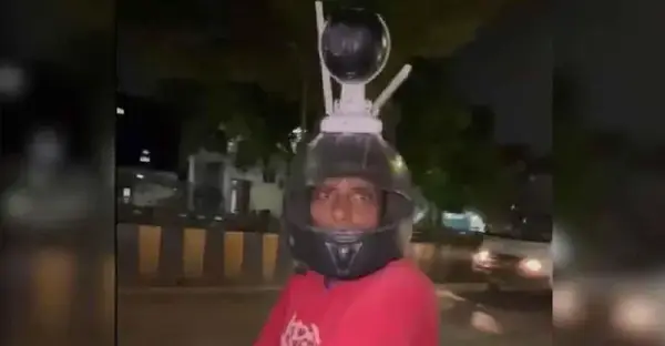 প্রশাসনের ভরসা না পেয়ে হেলমেটে বসালেন সিসিটিভি ক্যামেরা
