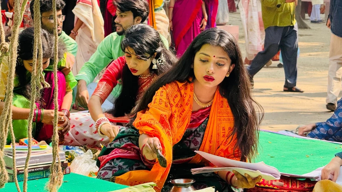 তৃতীয় বারের মতো সরস্বতী পূজায় পৌরহিত্যে সমাদৃতা