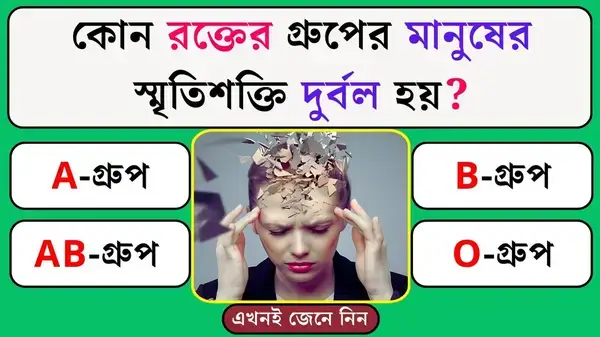 কোন রক্তের গ্রুপের মানুষের স্মৃতিশক্তি দুর্বল হয়? - জানুন বৈজ্ঞানিক বিশ্লেষণে চমকপ্রদ তথ্য!